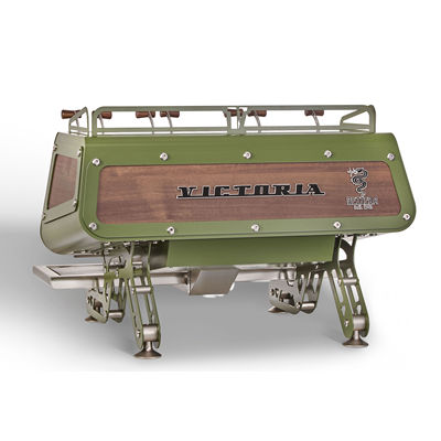 Bezzera Victoria 2 Group Coffee Machine for cafe , green color, back view